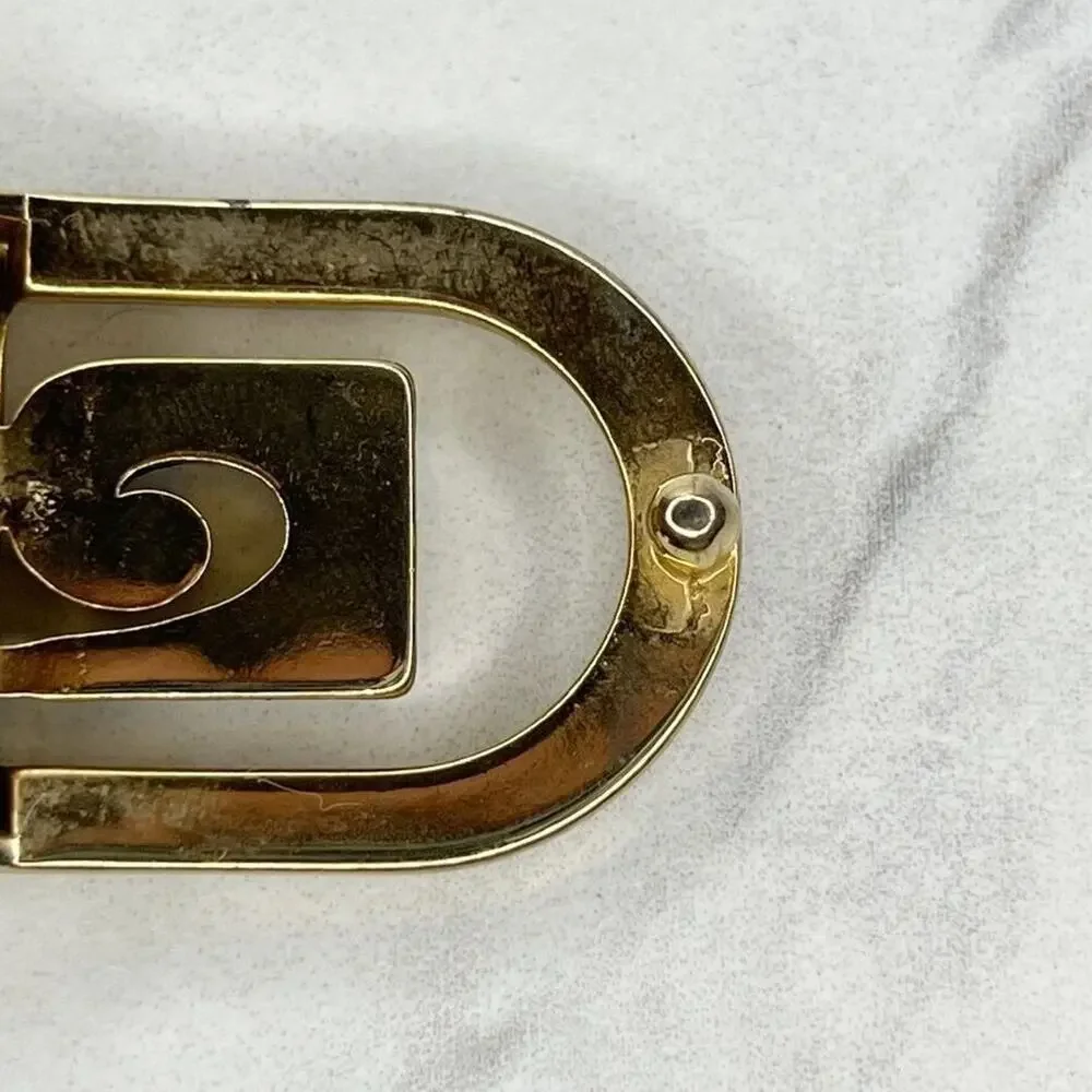Silver and Gold Tone Clamp Style Simple Basic Belt Buckle